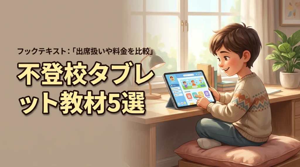 不登校のタブレット教材おすすめ5選！出席扱い対応を料金やサポートで徹底比較