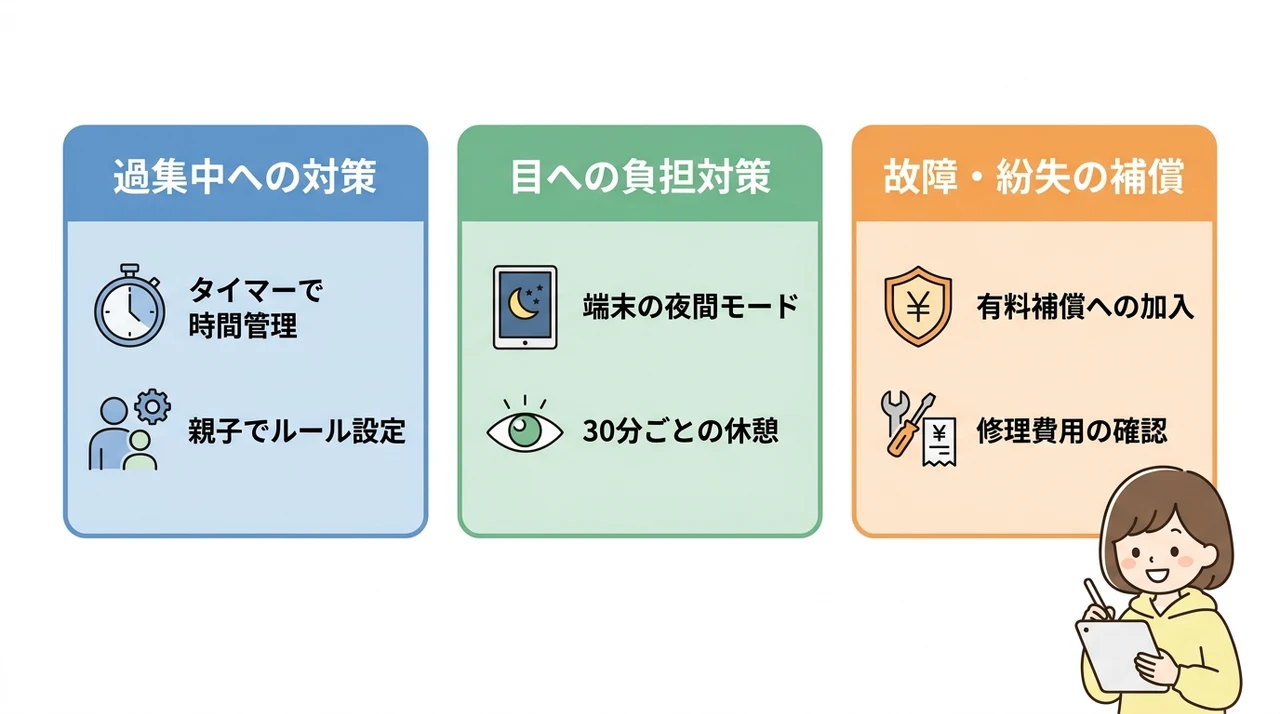 タブレット学習で注意すべきデメリットと対策