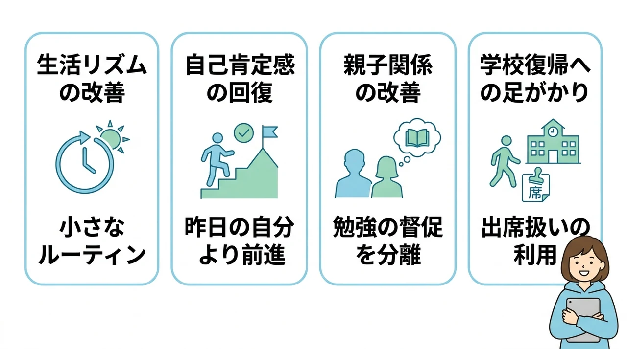 不登校の子どもに期待できる生活面の効果