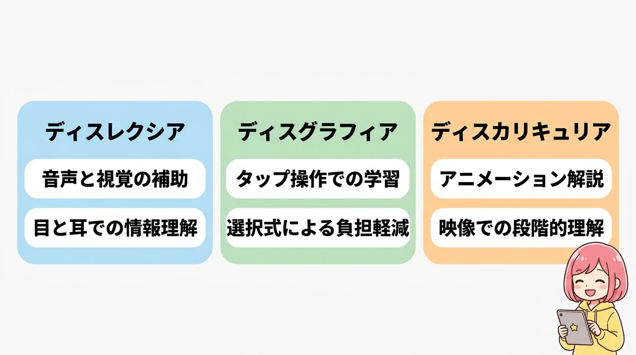 学習障害のタイプ別に見るすららの対応力