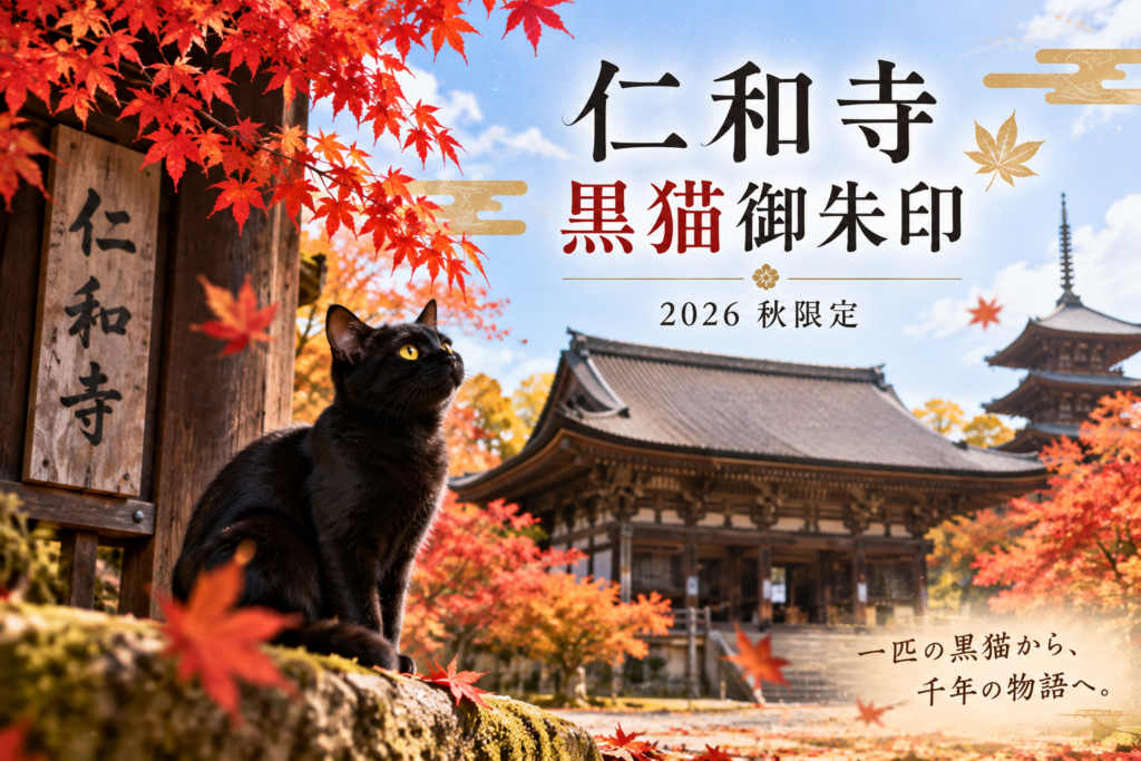 仁和寺の黒猫御朱印2026はいつまで？「経蔵と黒猫」の期間・値段を解説