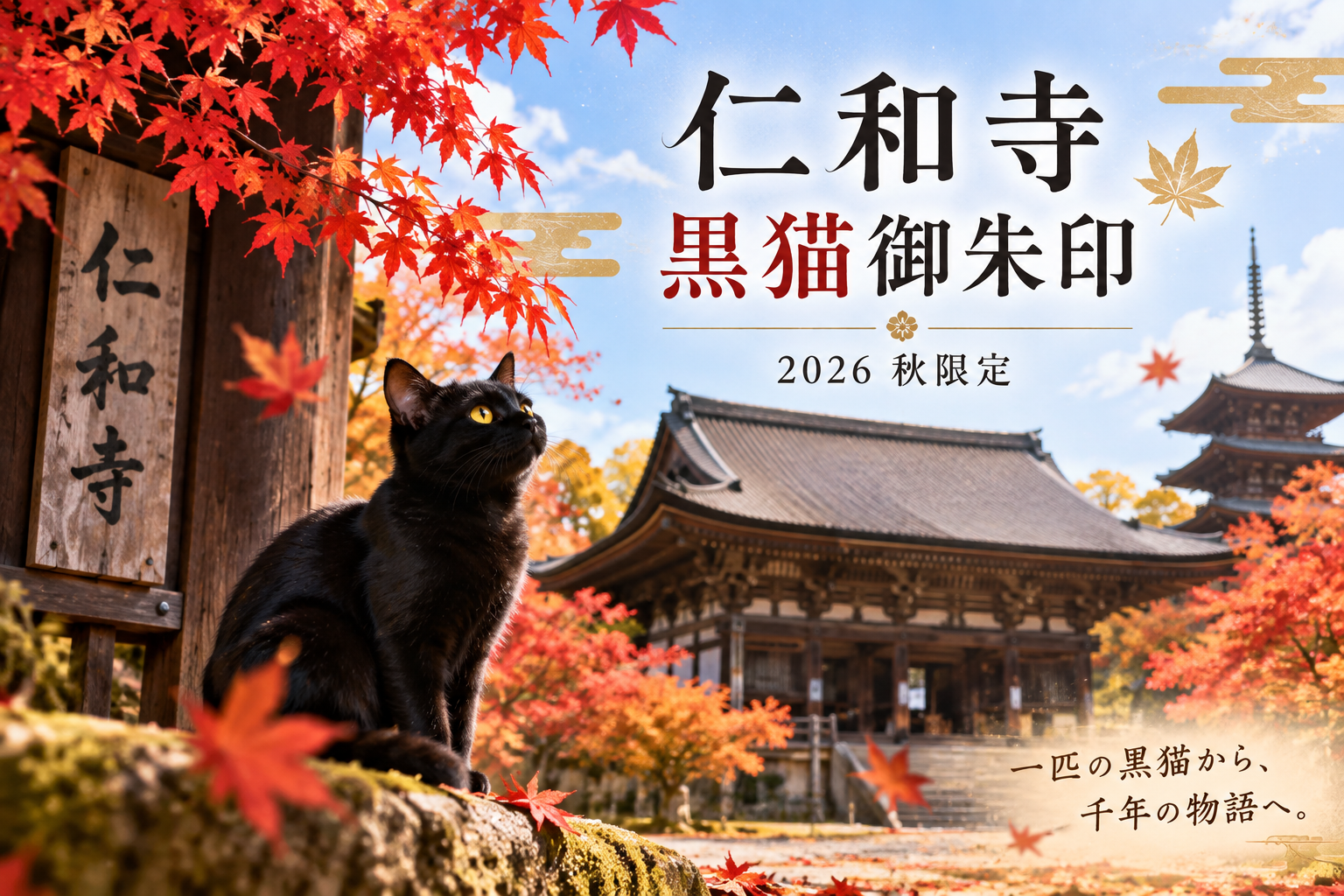 仁和寺の黒猫御朱印2026はいつまで?「経蔵と黒猫」の期間・値段を解説