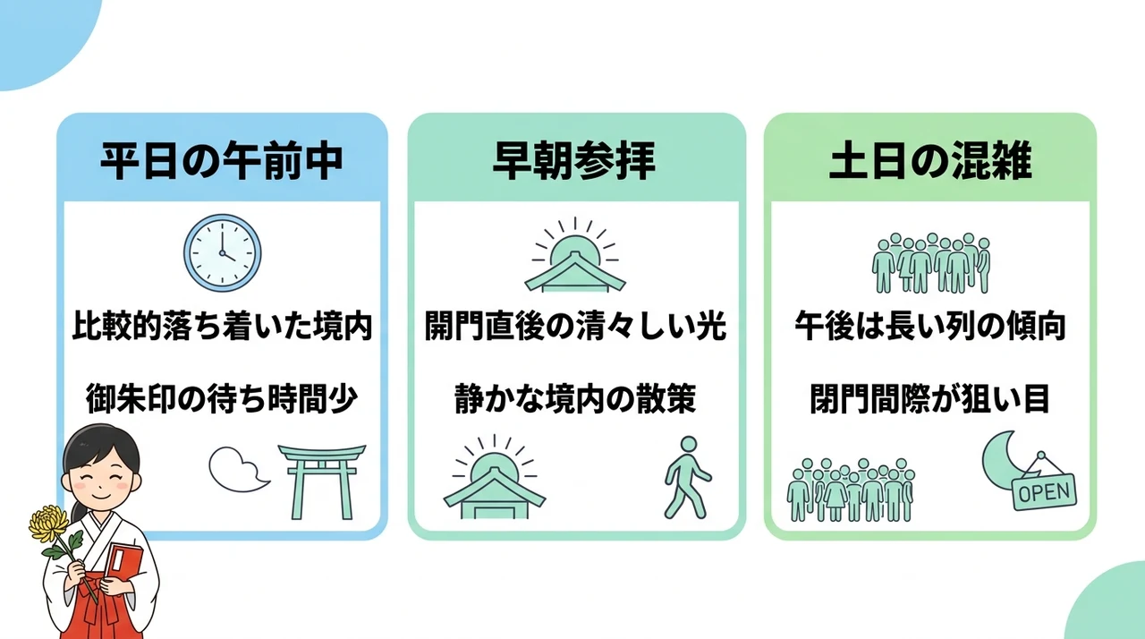 待ち時間を短縮！スムーズに参拝できる狙い目の時間