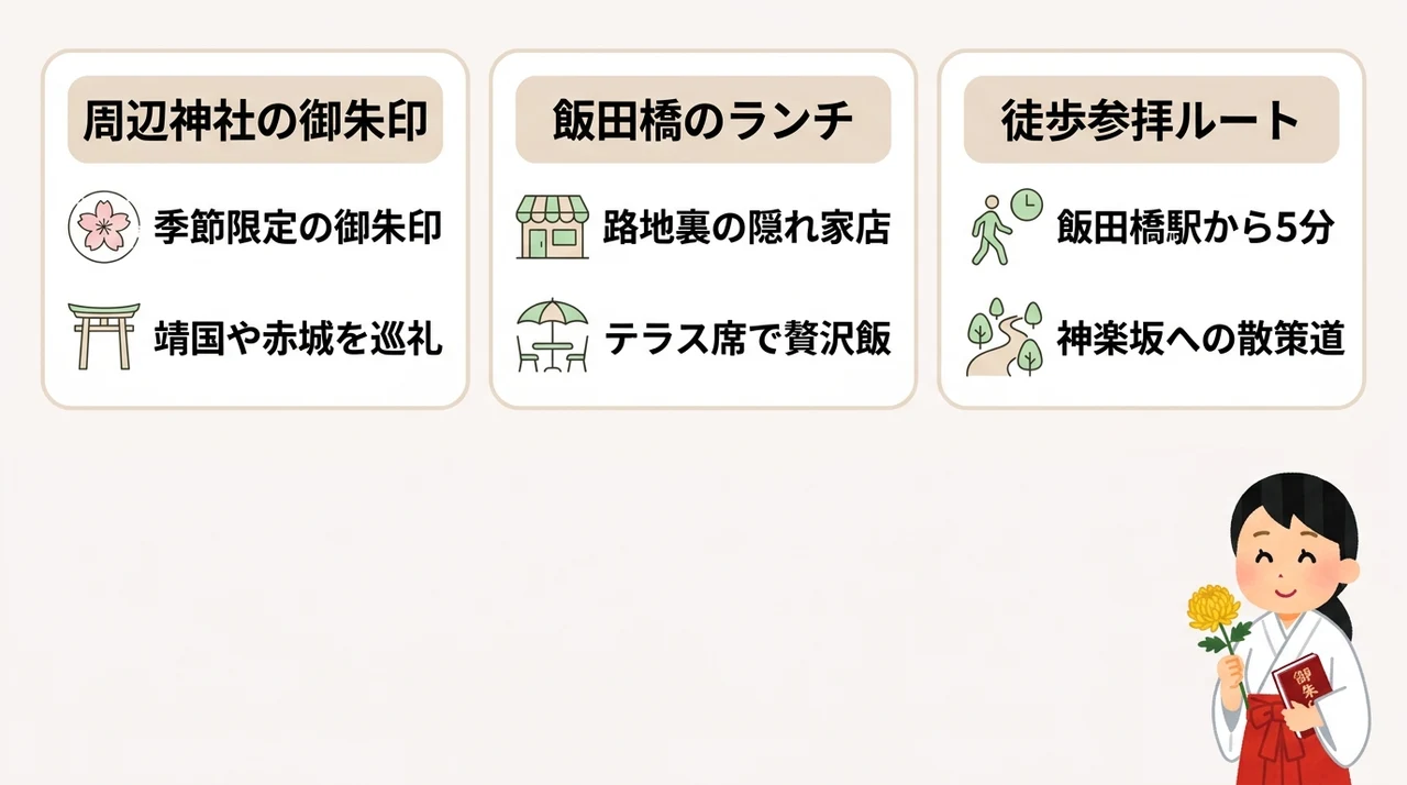飯田橋で御朱印巡りとランチを楽しむおすすめコース