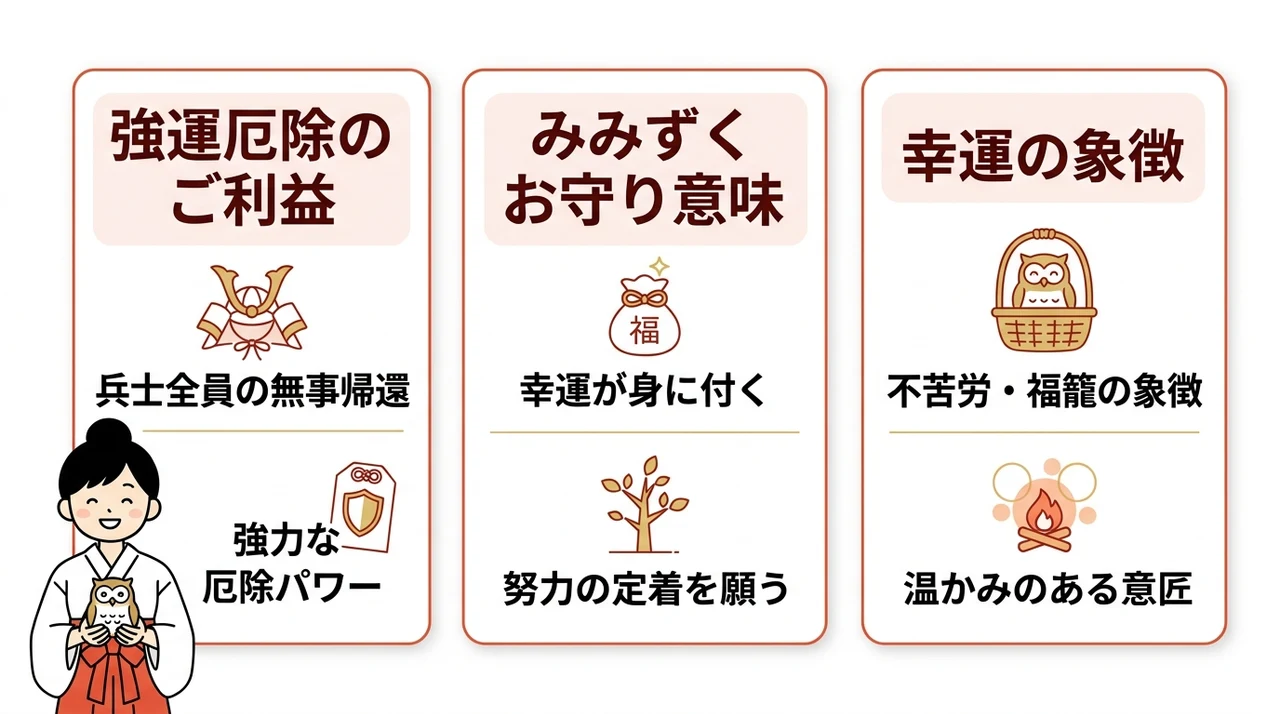 小網神社のみみずくのお守りとは？ご利益や意味を解説