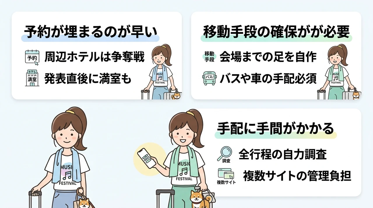 秋田キャラバンのホテル予約におけるデメリット