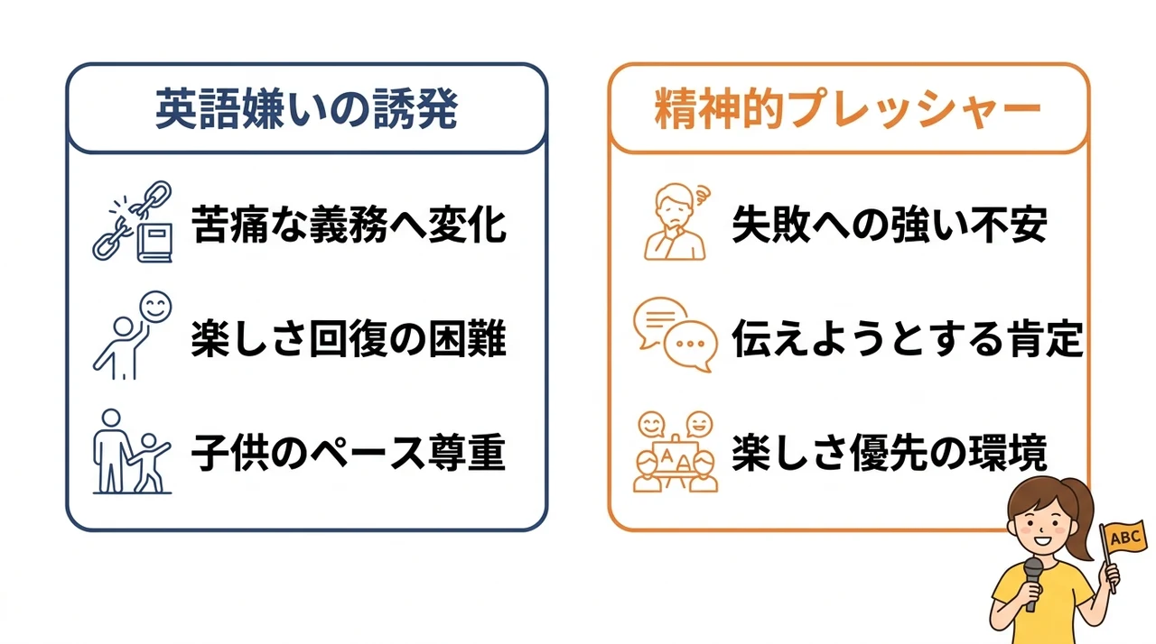 子供に英語のアウトプットを強いるデメリットと注意点