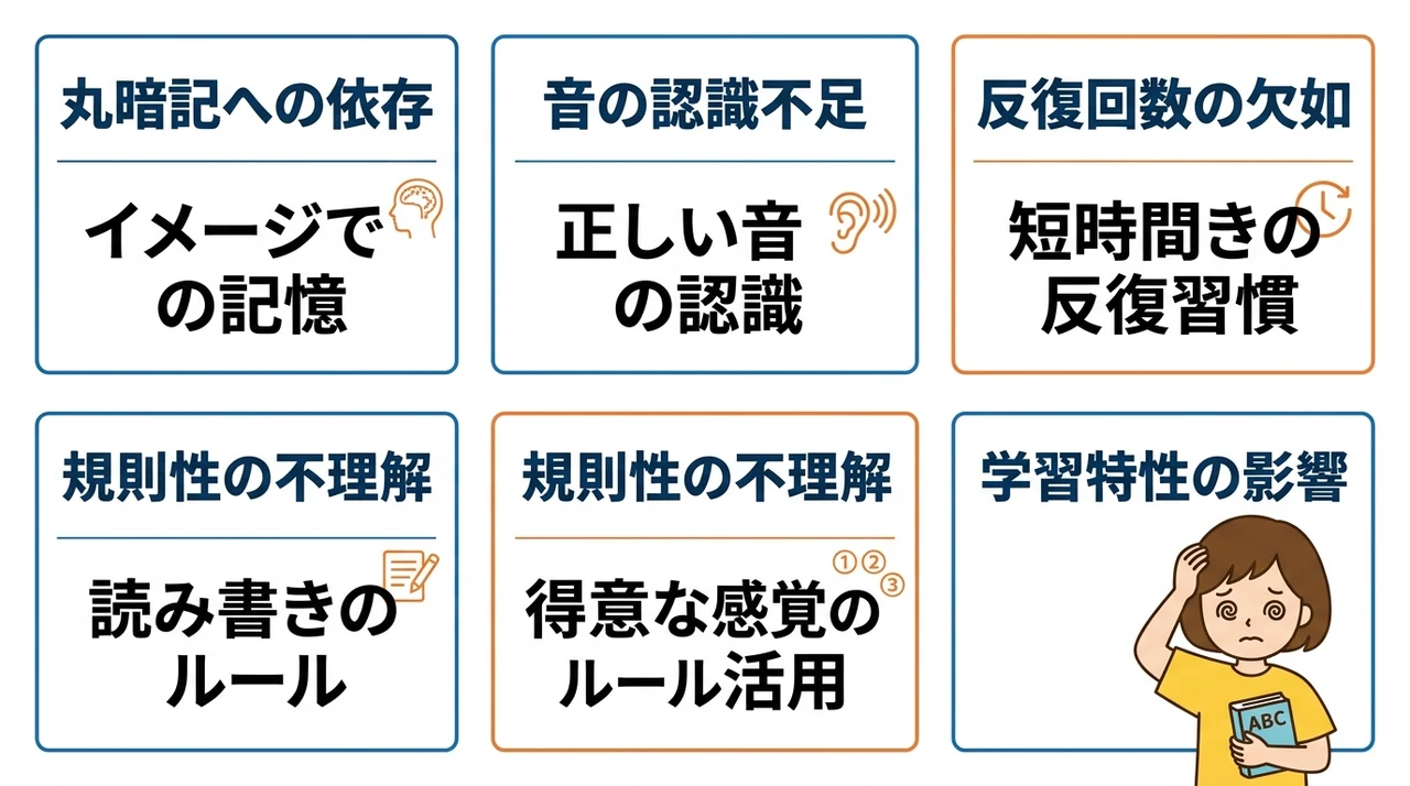 子供が英語を覚えられない5つの主な原因と克服のコツ