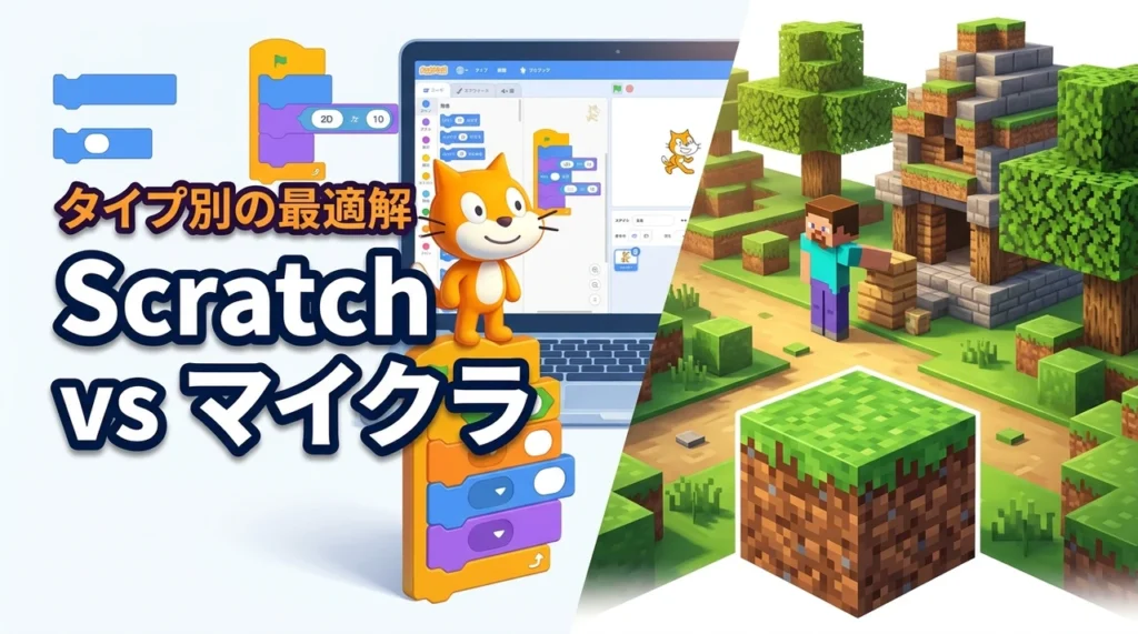 小学生のプログラミングはScratchとマイクラどっち？タイプ別の最適解を公開