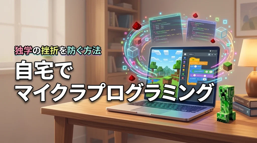 自宅でマイクラのプログラミングを独学できる？挫折を防ぐ方法とおすすめ教材