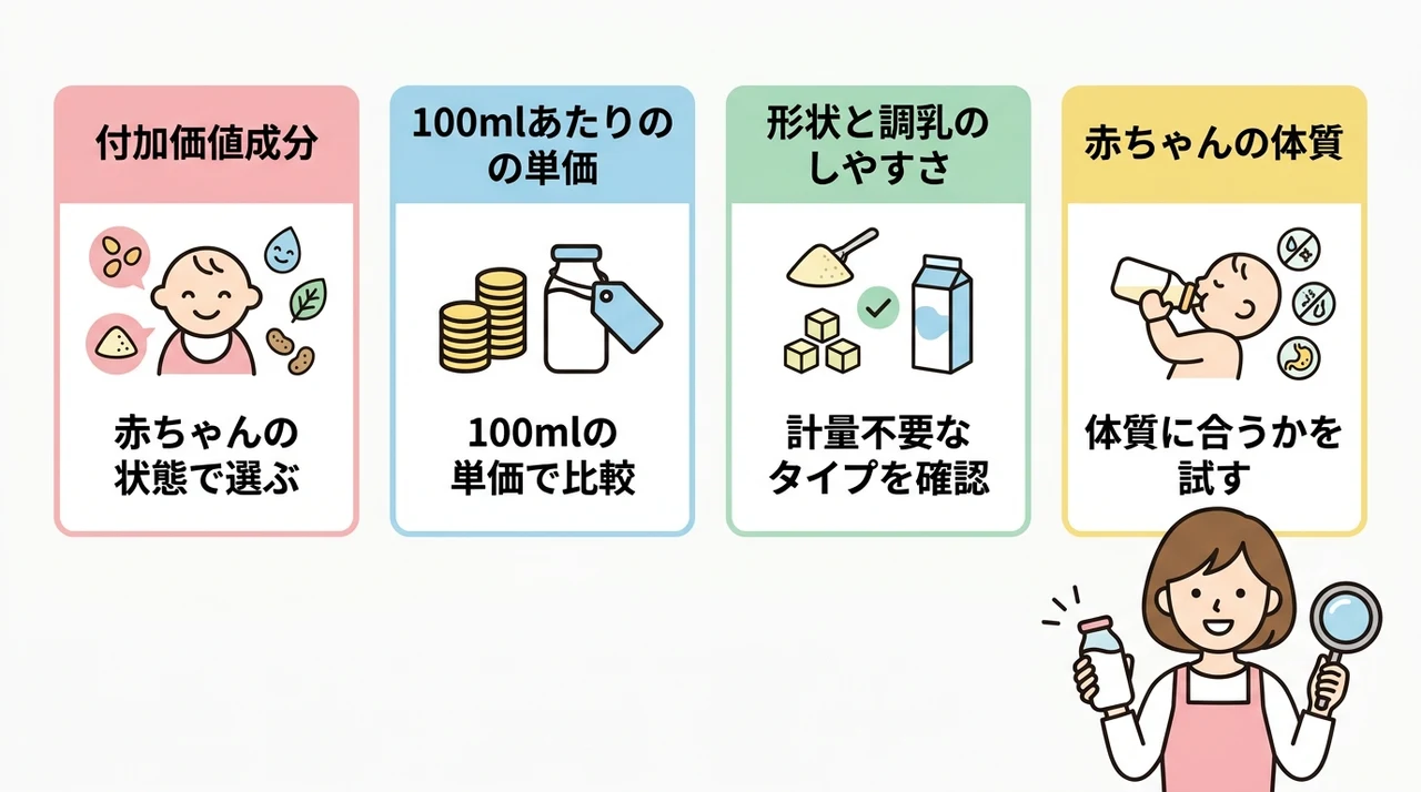 後悔しない粉ミルクの選び方｜比較すべき4つの重要ポイント