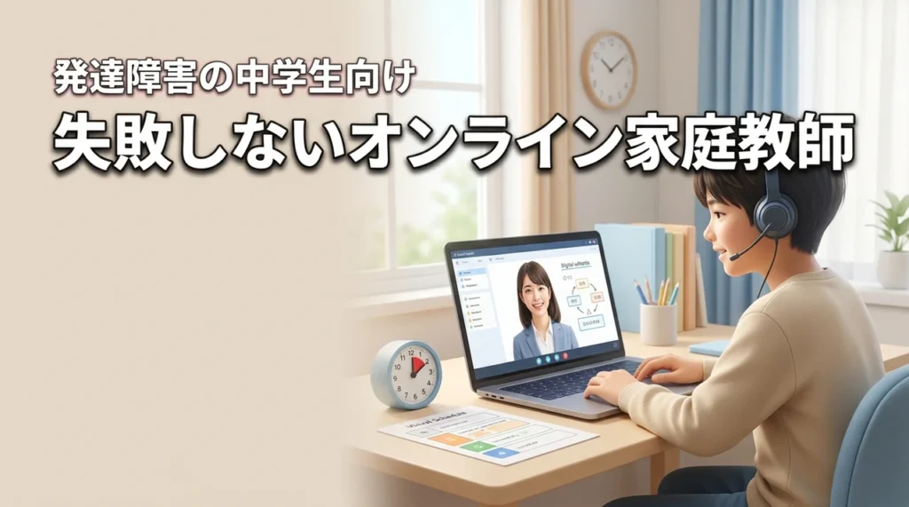 発達障害の中学生に合うオンライン家庭教師はどこ?失敗しない選び方と注意点を公開(記事のアイキャッチ画像)