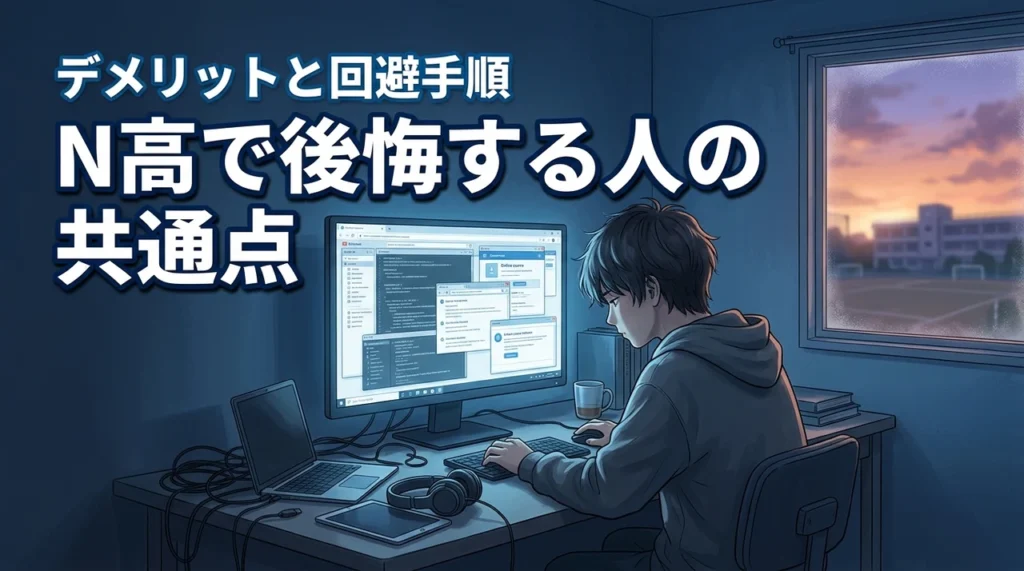 N高等学校のデメリットは?入学後に後悔する人の共通点と失敗を避ける手順(記事のアイキャッチ画像)