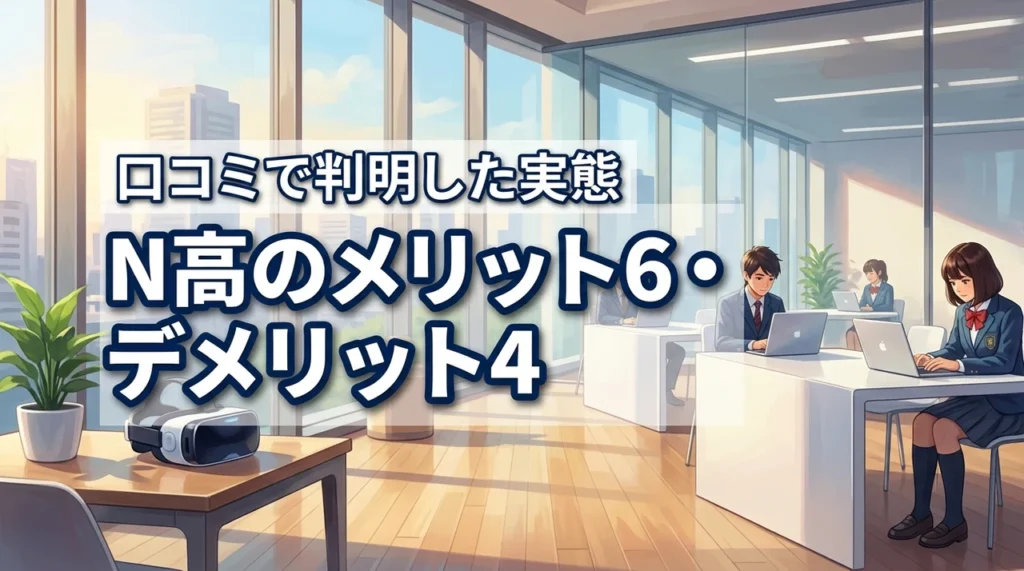 N高等学校の口コミから判明!入学前に知るべきメリット6つとデメリット4つ(記事のアイキャッチ画像)