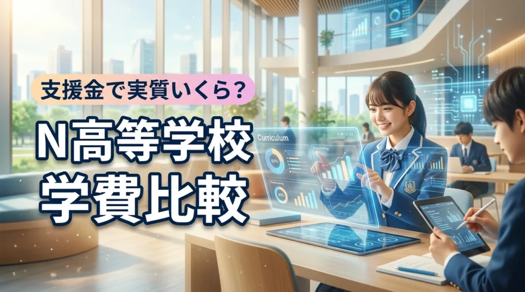 N高等学校の学費はいくら?コース別の費用比較と就学支援金での減額シミュレーション(記事のアイキャッチ画像)